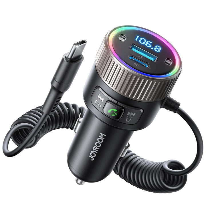 JOYROOM 2024 Neueste 5.4 Bluetooth Adapter Auto 60W [PD 30W & USB-C Spiralkabel 30W] FM Transmitter