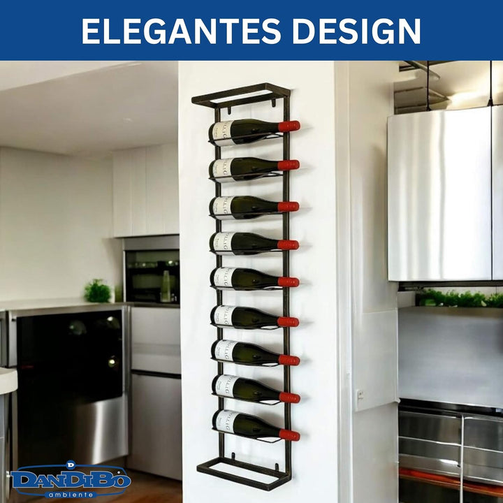 DanDiBo Weinregal Wand Metall Schwarz 240403 Flaschenregal Schmal Wandmontage Wine Rack Weinflaschen