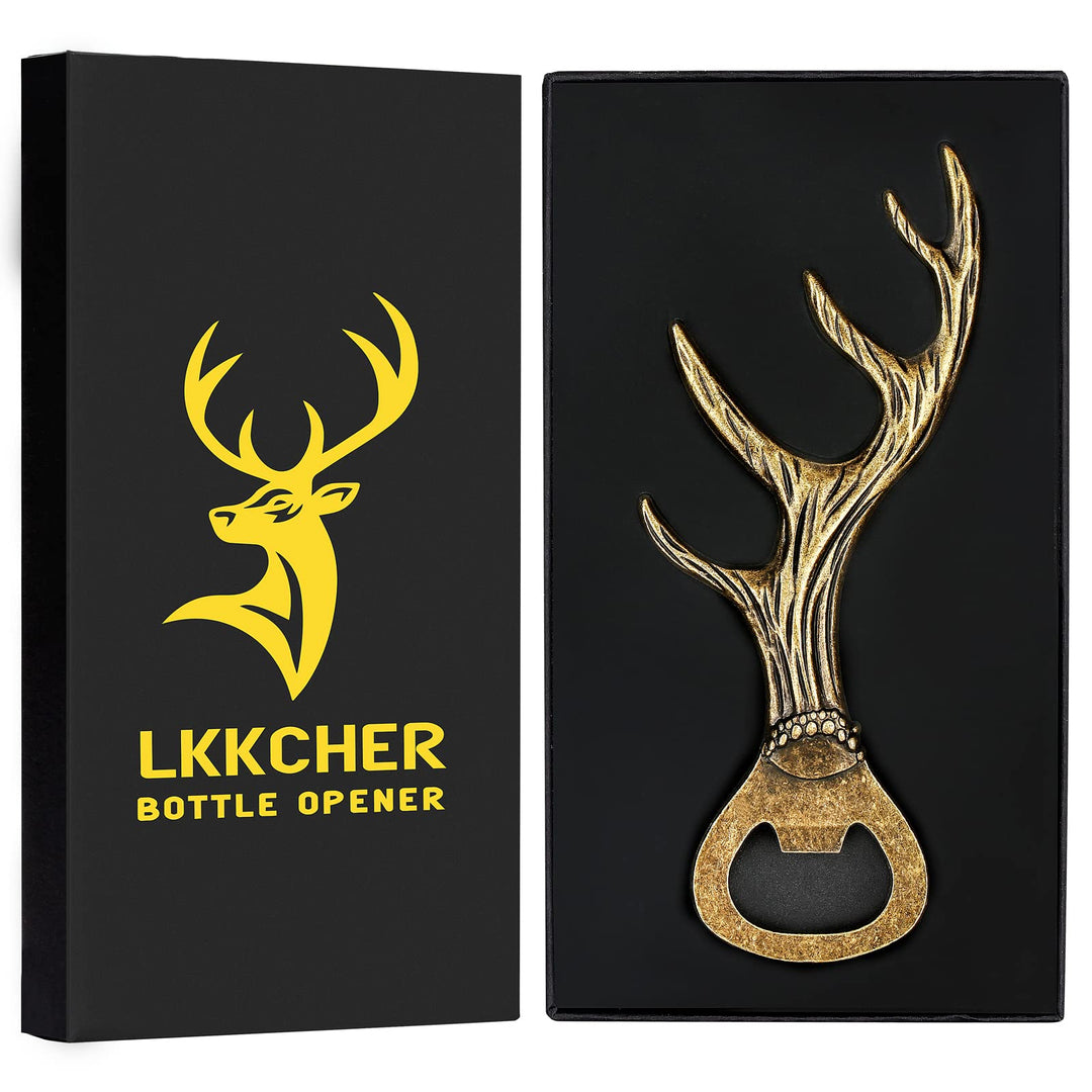 LKKCHER Hirschgeweih Geschenke, Geburtstagsgeschenk für Frauen Männer, Bierflaschenöffner, Weihnacht