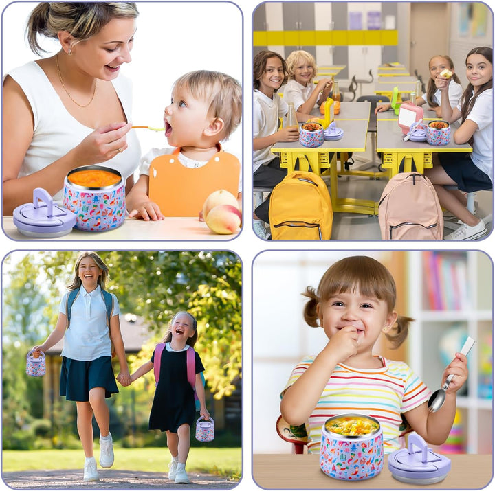 Itslife Thermobehälter für Essen 420ml, Warmhaltebehälter Essen Edelstahl mit Deckel und Löffel, The
