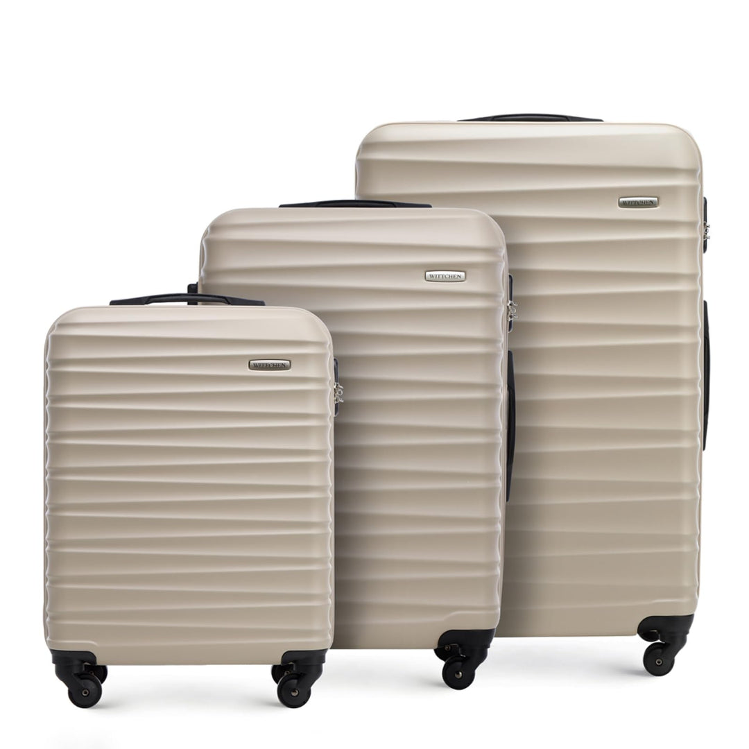WITTCHEN Reisekoffer 3er Koffer-Set Rollkoffer Trolley Handgepäck Hartschale aus ABS mit 4 Spinner-R