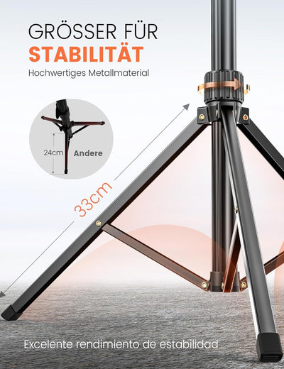 180cm Handy Stativ für Smartphone, Pnitri Stabiles Erweiterbarer Aluminium Stangen & Grössere und lä