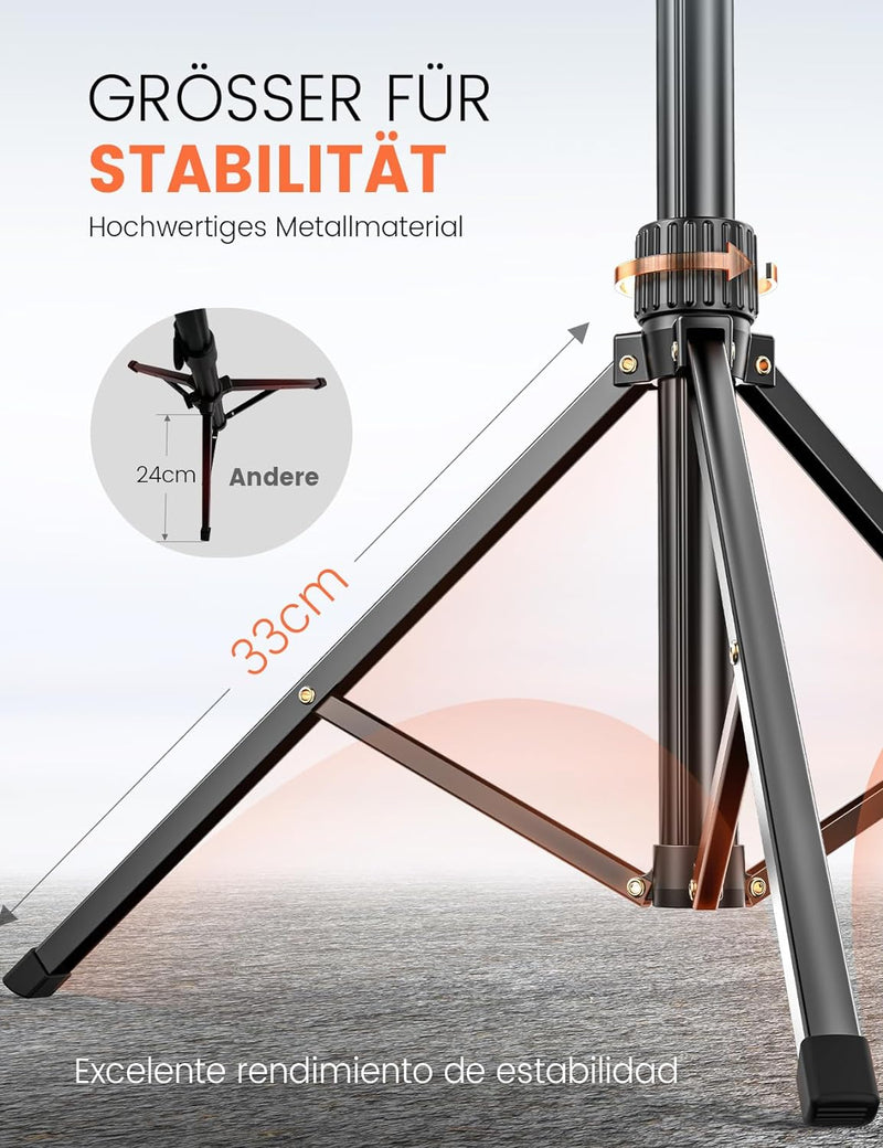 180cm Handy Stativ für Smartphone, Pnitri Stabiles Erweiterbarer Aluminium Stangen & Grössere und lä