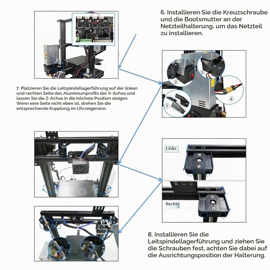3D-Drucker-Z-Upgrade-Kit, Ender 3 Dual-Z-Achsen-Kit, 3D-Drucker-Z-Upgrade-Kit mit Leitspindel-Schrit