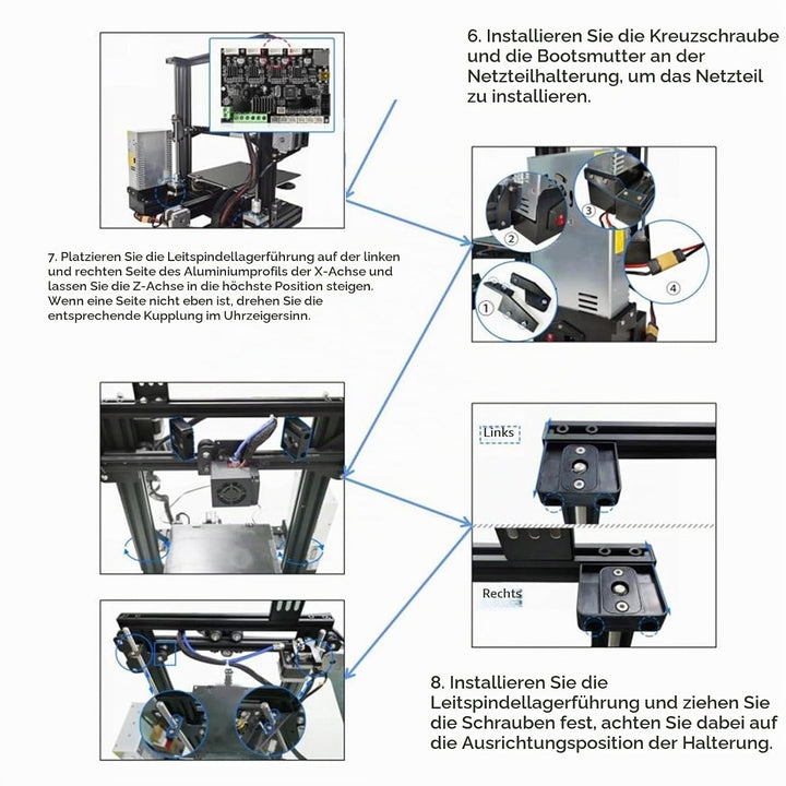 3D-Drucker-Z-Upgrade-Kit, Ender 3 Dual-Z-Achsen-Kit, 3D-Drucker-Z-Upgrade-Kit mit Leitspindel-Schrit
