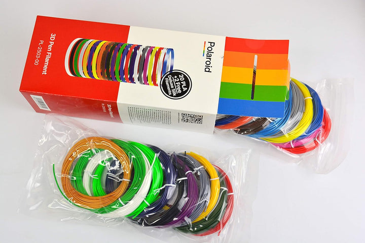 Polaroid PLA-Filament für 3D-Stifte, Box mit 20 Farben, plus 2 Seidenfilamenten