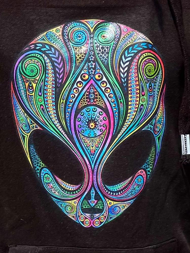 Psychedelic Alien Hoodie schwarz (XL), XL