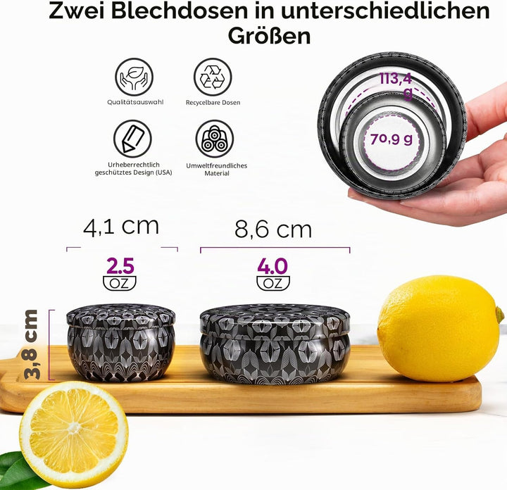 Luxetins 24 Stück Basteldosen mit Mandala-Design (24 Motive) - Komplettset mit Deckel, Dochten, Halt
