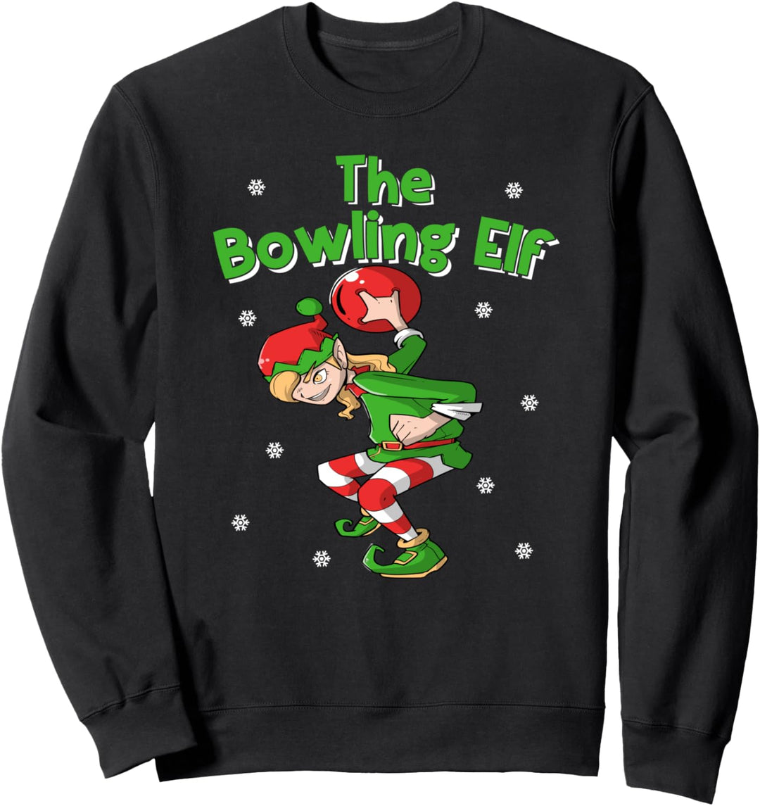 Bowling Elf | Female Bowling Team | Bowler Gift | Christmas Sweatshirt