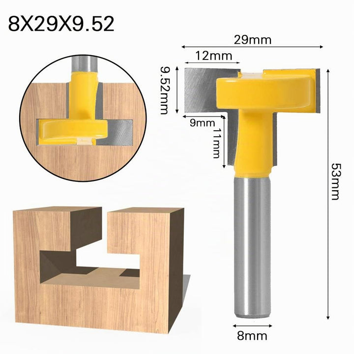 3 Stücke T-Nutfräser T-slot & T-Track Slotting Fräser Router Bit Set mit 8mm Schaft