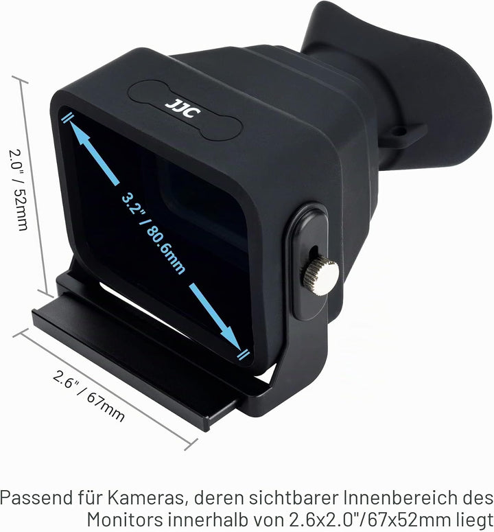 JJC Kamera LCD Sucher Haube mit Grundplatte-Kit für Sony FX30 FX3 Kameras, 3-fache Vergrösserung Ver