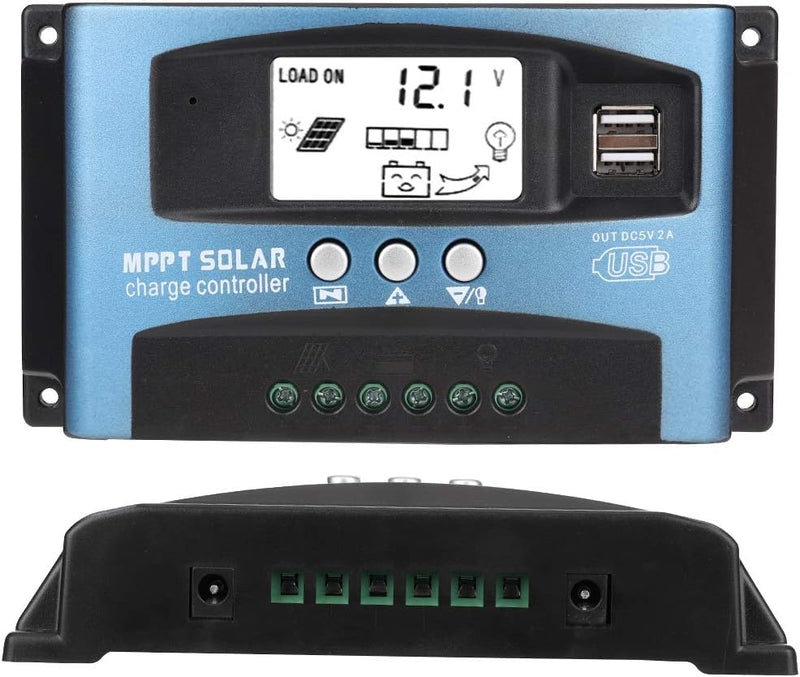 Outbit Solarladeregler - MPPT 40/50/60/100A Solarladeregler Duales USB-LCD-Display 12 V 24 V in Indu