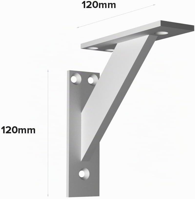 Alusfera Regalhalterung - Dekorative Regalwinkel - Regalhalter 120 mm - Wandregal Halterung - Langle