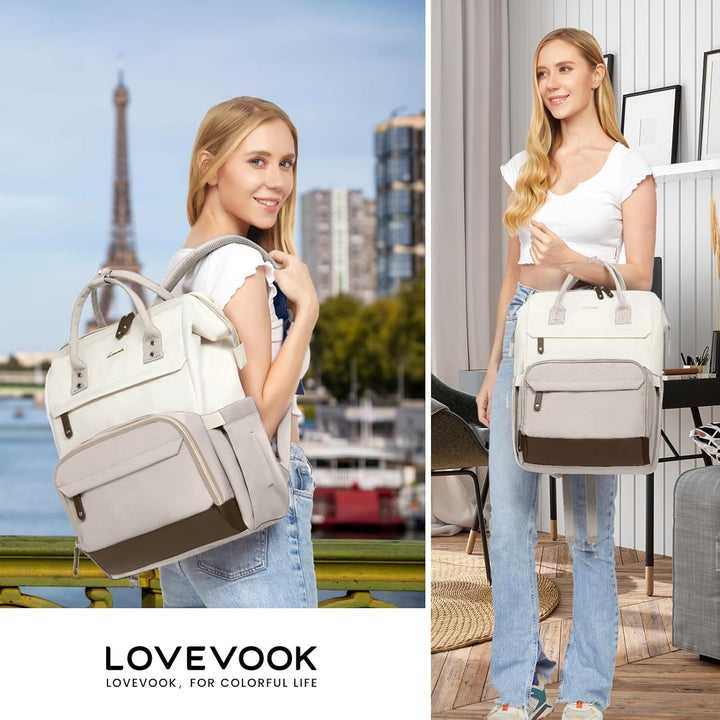 LOVEVOOK Rucksack Damen Laptop Rucksäcke mit Laptopfach 15.6 Zoll Schulrucksack Mädchen Teenager Sch