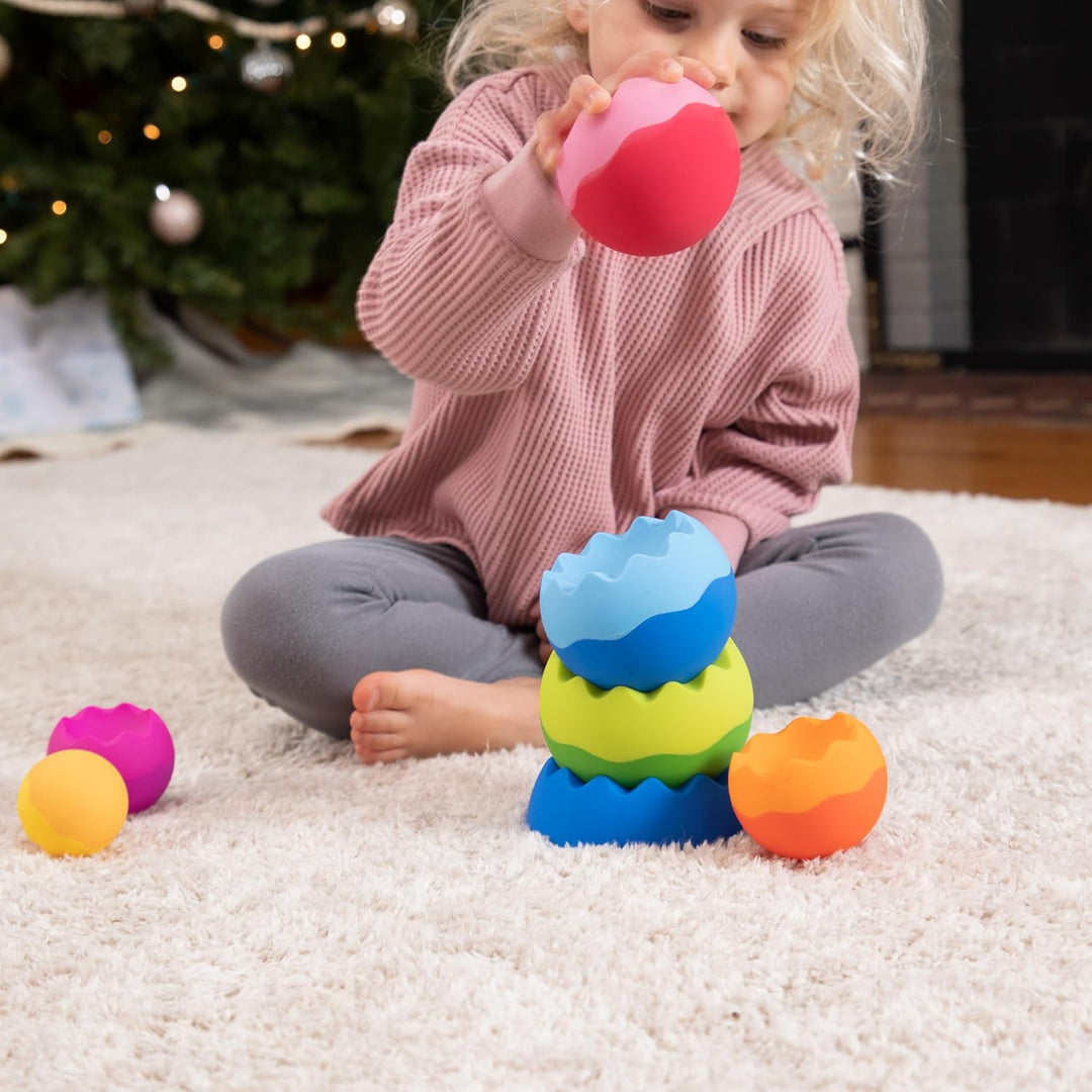 Fat Brain Tobbles Neo, Fat Brain Toys, Stacking Toys for Toddlers, Stacking Toy with Colours, Soft S