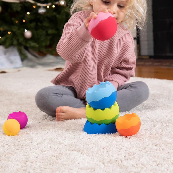 Fat Brain Tobbles Neo, Fat Brain Toys, Stacking Toys for Toddlers, Stacking Toy with Colours, Soft S
