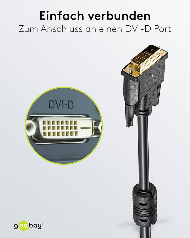 Wentronic DVI-D Kabel Dual Link (DVI-D (24+1) Stecker auf DVI-D (24+1) Stecker) 10 m