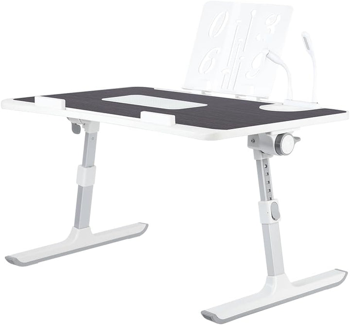 Laptoptisch, klappbar, Betttisch für Laptop, neigbar mit Kühler/USB-Anschlüssen/Schublade, höhen- un