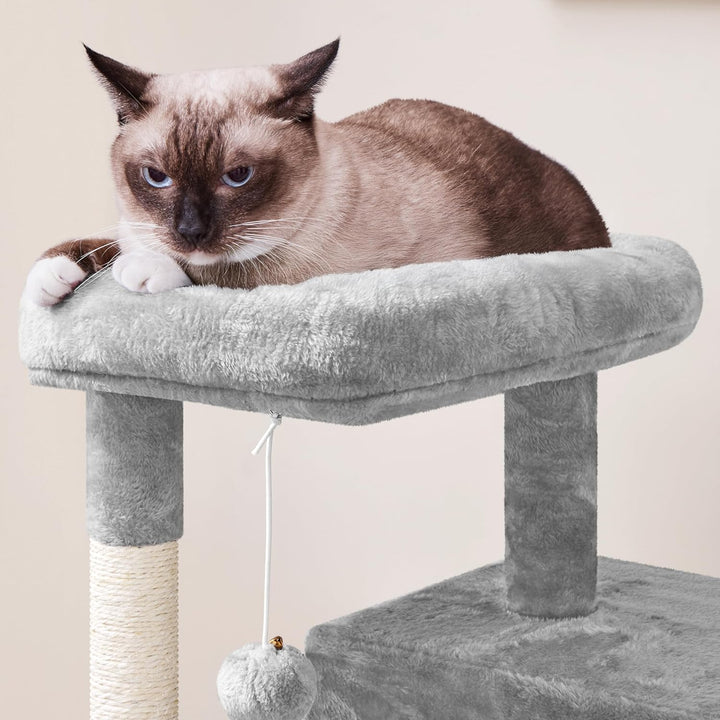 Yaheetech Kratzbaum, Stabiler Katzenbaum 91 cm Katzenkratzbaum, mit 2 Häuschen Sisal und Spielball,