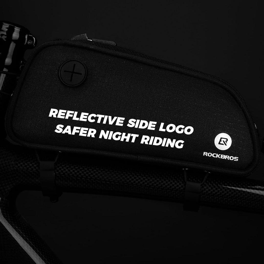 ROCKBROS Fahrrad Rahmentasche Oberrohrtasche mit Kabelöffnung, Schlankes Beinschonendes Design Top T