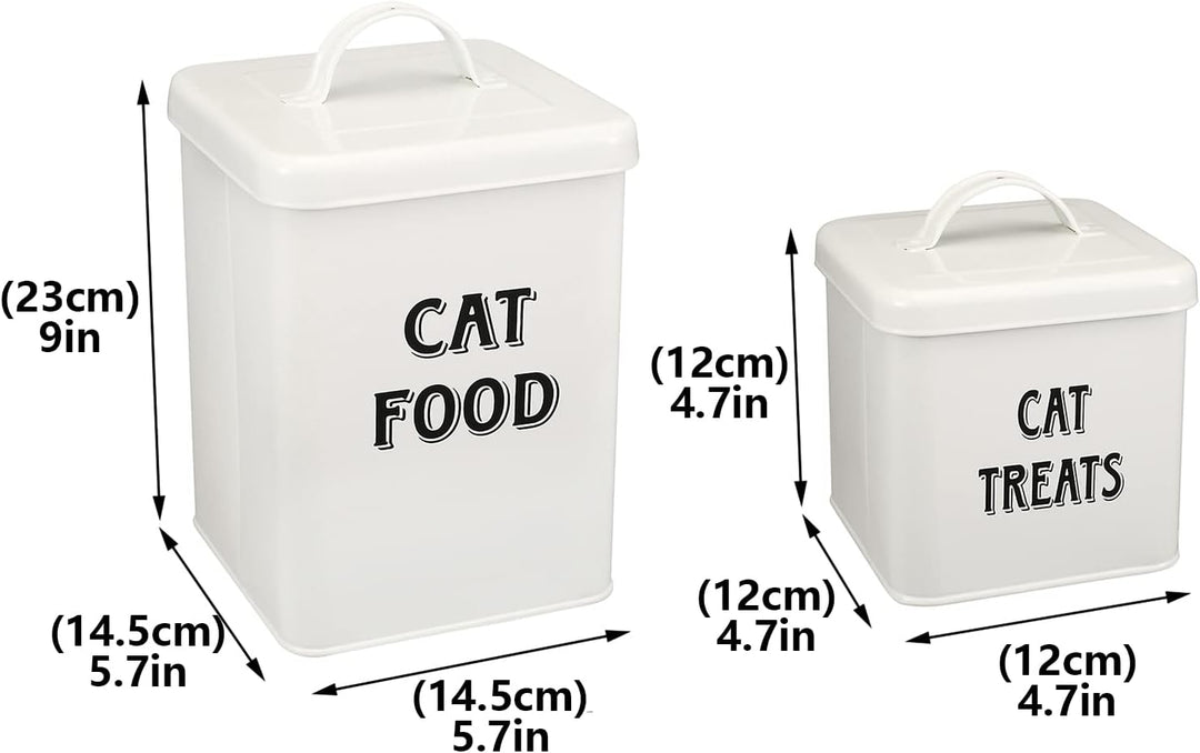 Pethiy Katzenfutter und Katzenleckerli behälter Set mit Schaufel –Beschichteter Kohlenstoffstahl – d
