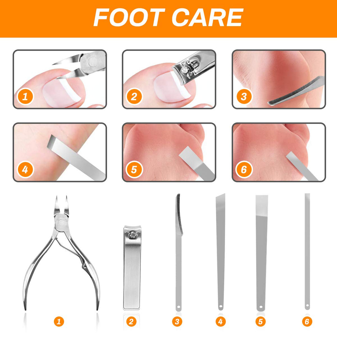 Maniküre-Set, CestMall 21 Stück Nagelknipser Pediküre-Kit Edelstahl Professionelle Maniküre-Kit für