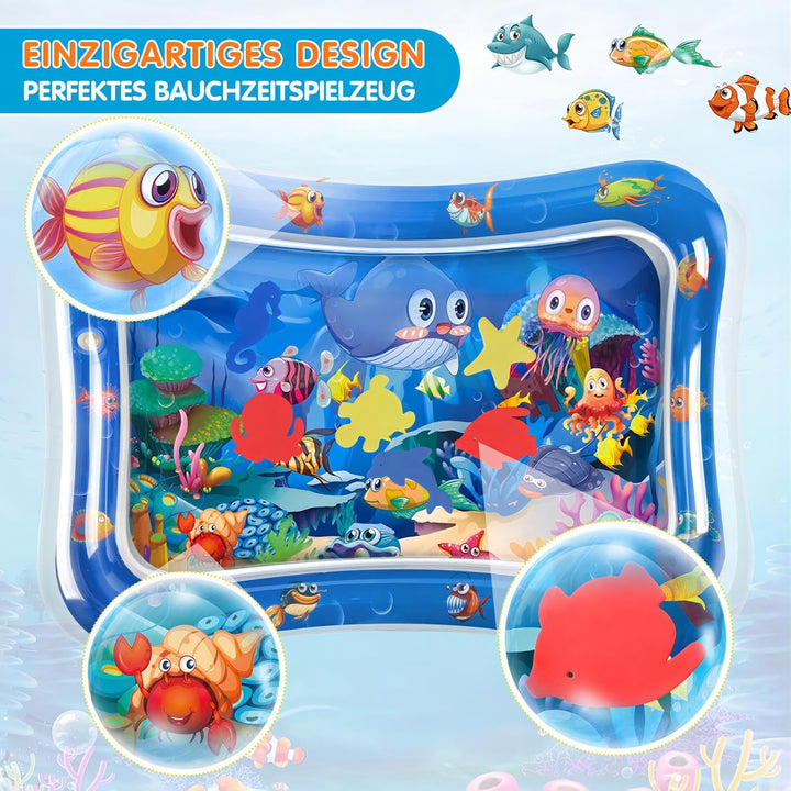 Infinno Wassermatte Baby Wasserspielmatte Spielzeug, Spielmatte Baby für 3 6 9 Monate Blauer Ozean N