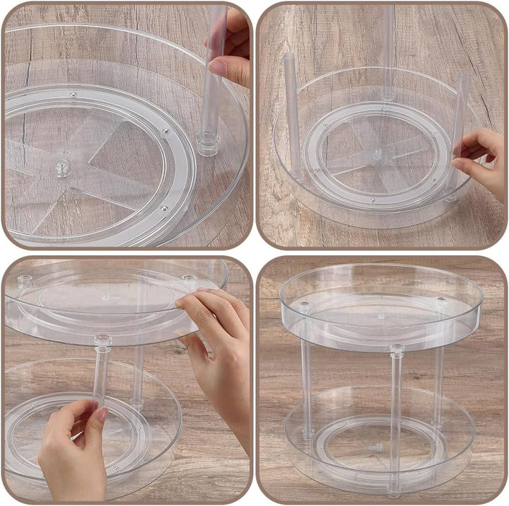 360° Drehbarer Acryl Makeup Organizer Klarer Acryl Drehteller Organizer Für Schrank Küche Vorratsrau