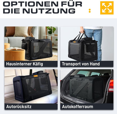 PetProved Hundebox Auto Hundetransportbox Transportbox Hund Hundebox Faltbar für Zuhause Faltbare Hu