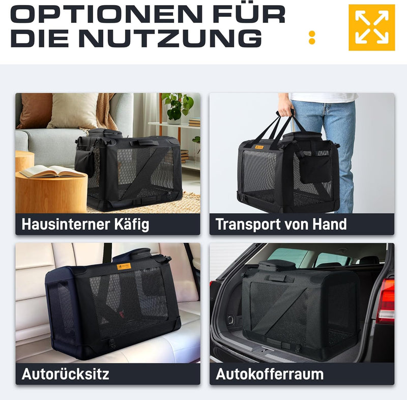 PetProved Hundebox Auto Hundetransportbox Transportbox Hund Hundebox Faltbar für Zuhause Faltbare Hu