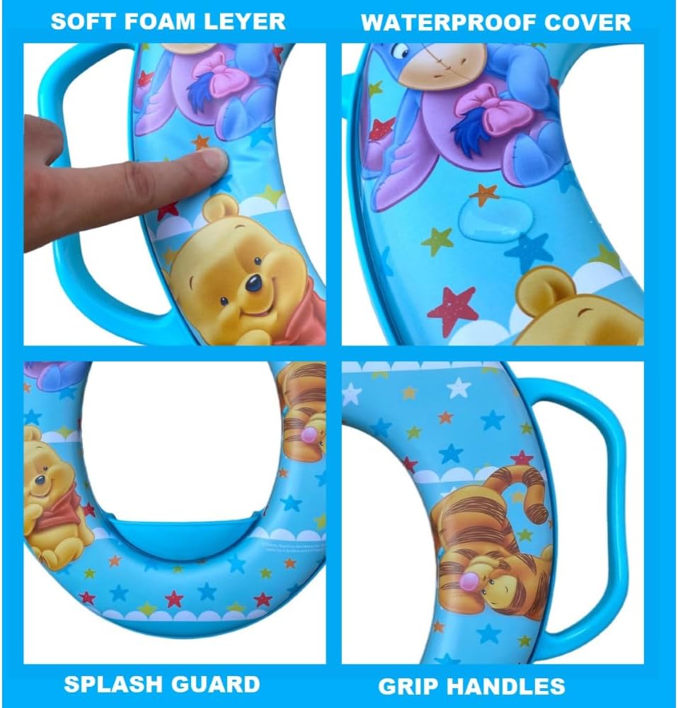 Winnie the Pooh Disney Toilettensitz für Kinder, universal, mit hellblauen Griffen Winnie Puuh, Hell
