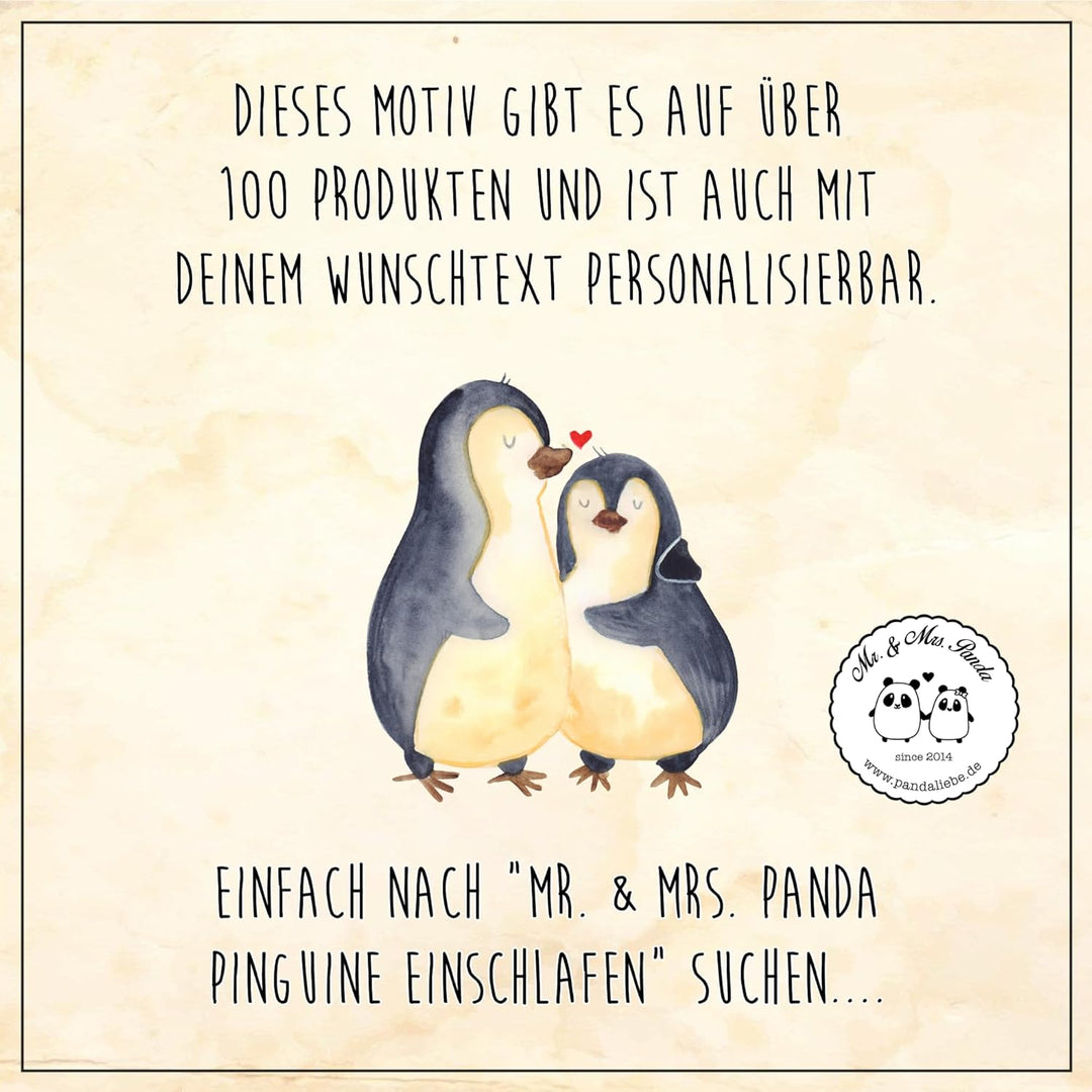 Mr. & Mrs. Panda Dekotablett Pinguine Einschlafen - Geschenk, für Freundin, Jahrestag, Servierplatte