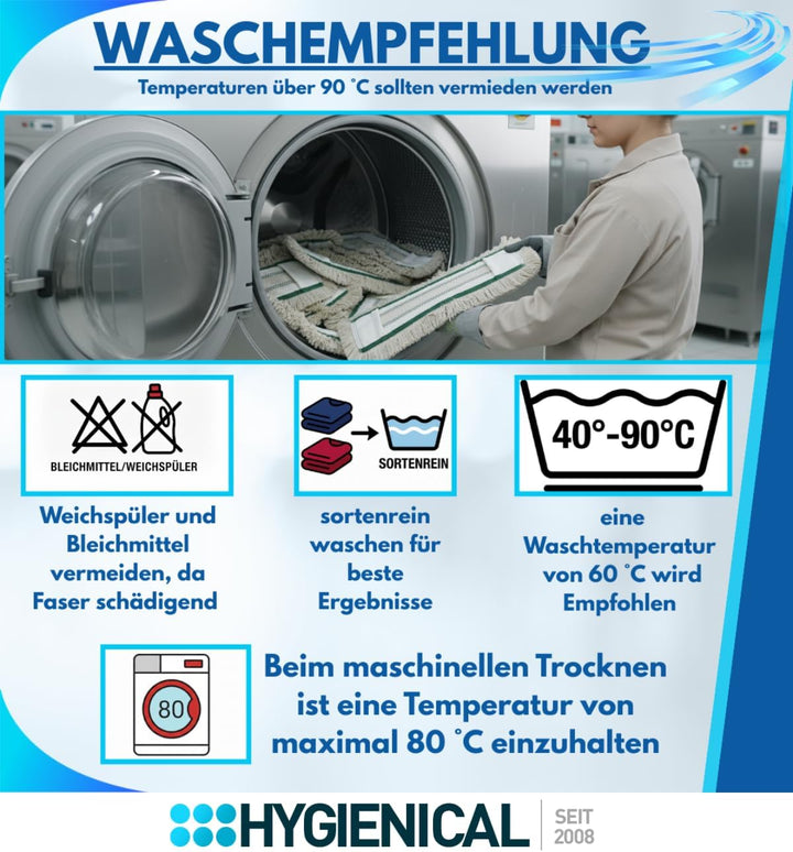 Wischmopp Set für Krankenhäuser und Hospitale, Profi-Moppbezüge, Moppbezüge für Mopphalter, Schlinge