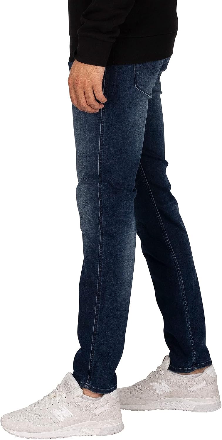 Replay Herren Jeans Anbass Slim-Fit mit Power Stretch 32W / 36L Blu (Blue 007), 32W / 36L Blu (Blue