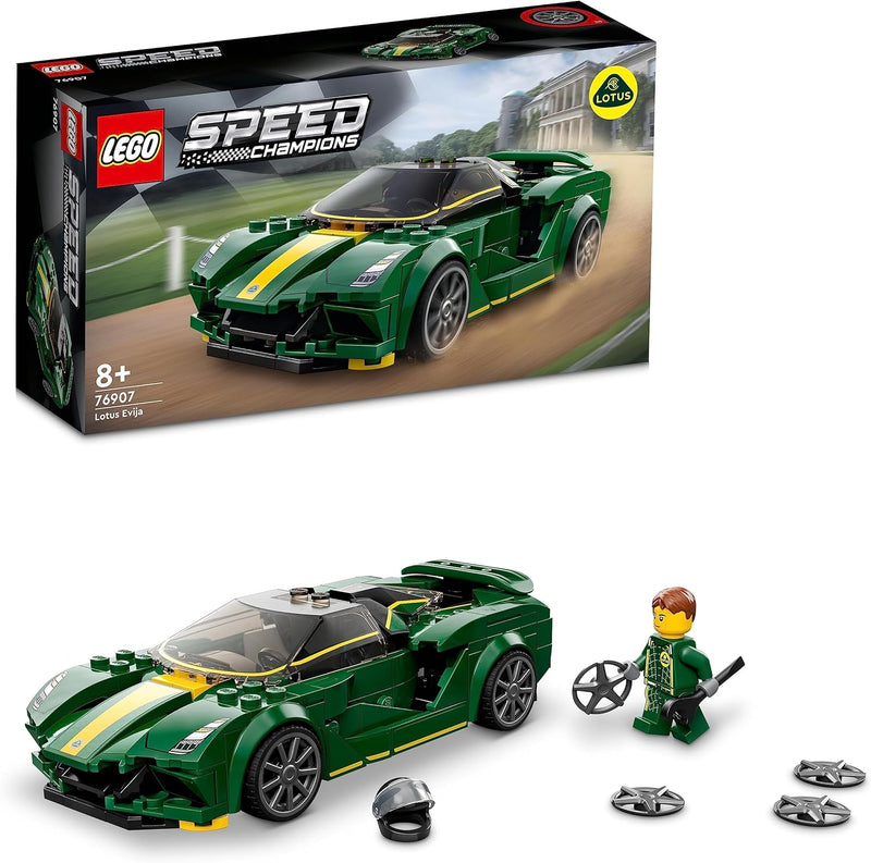 LEGO Speed Champions Lotus Evija, Bausatz für Modellauto, Auto-Spielzeug mit Cockpit für 2 Figuren,