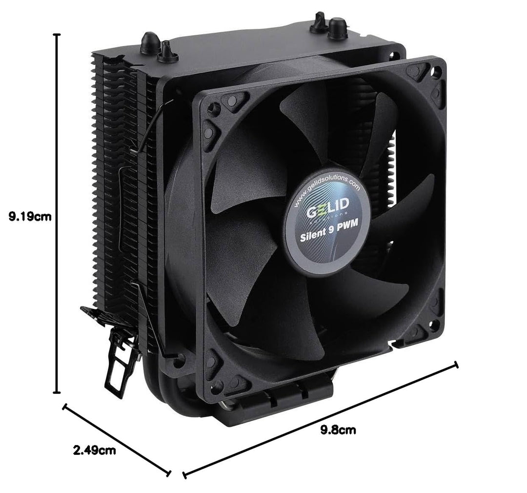 Gelid Solutions Black Frore - 2 Power-Heatpipes - 92mm-PWM-Lüfter - Hochwertige Schwarze elektrophor