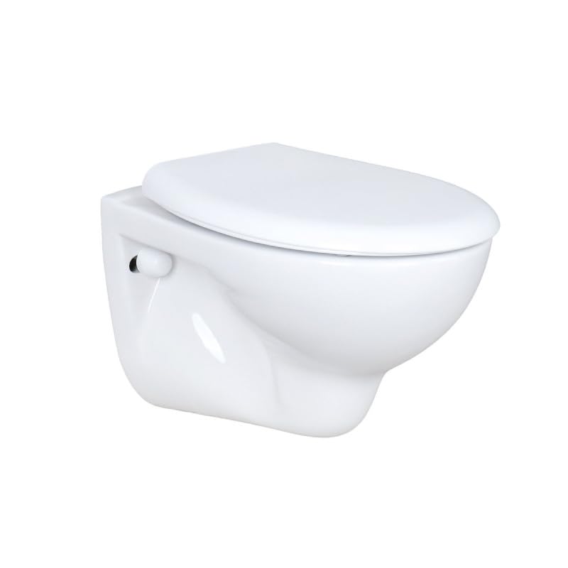 WC Toilette Hänge Wand WC (RosenStern) mit Soft-Close Deckel, Keramik