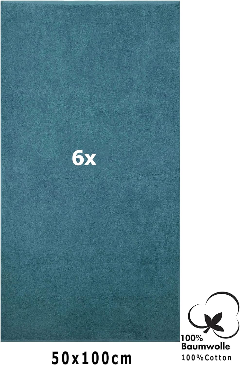 Betz 6er Pack Handtücher Set Handtuch Berlin Grösse 50 x 100 cm 100% Baumwolle Farbe tauben blau, Bl