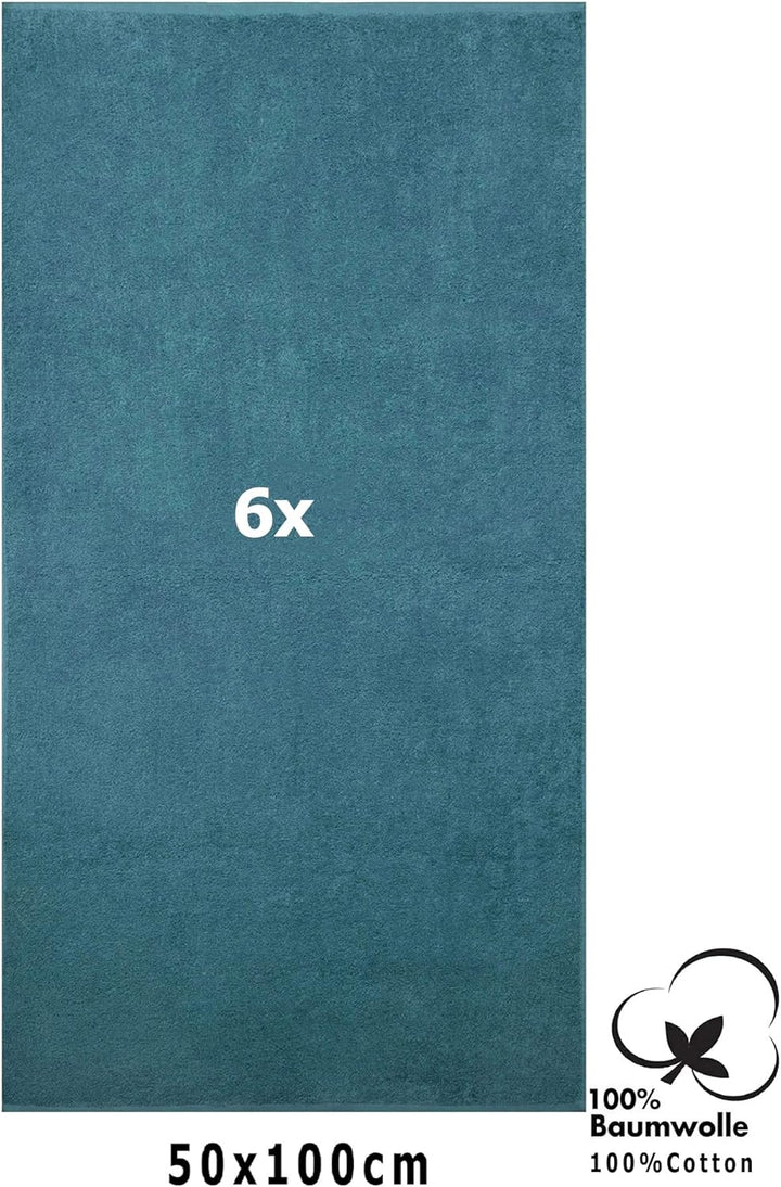 Betz 6er Pack Handtücher Set Handtuch Berlin Grösse 50 x 100 cm 100% Baumwolle Farbe tauben blau, Bl