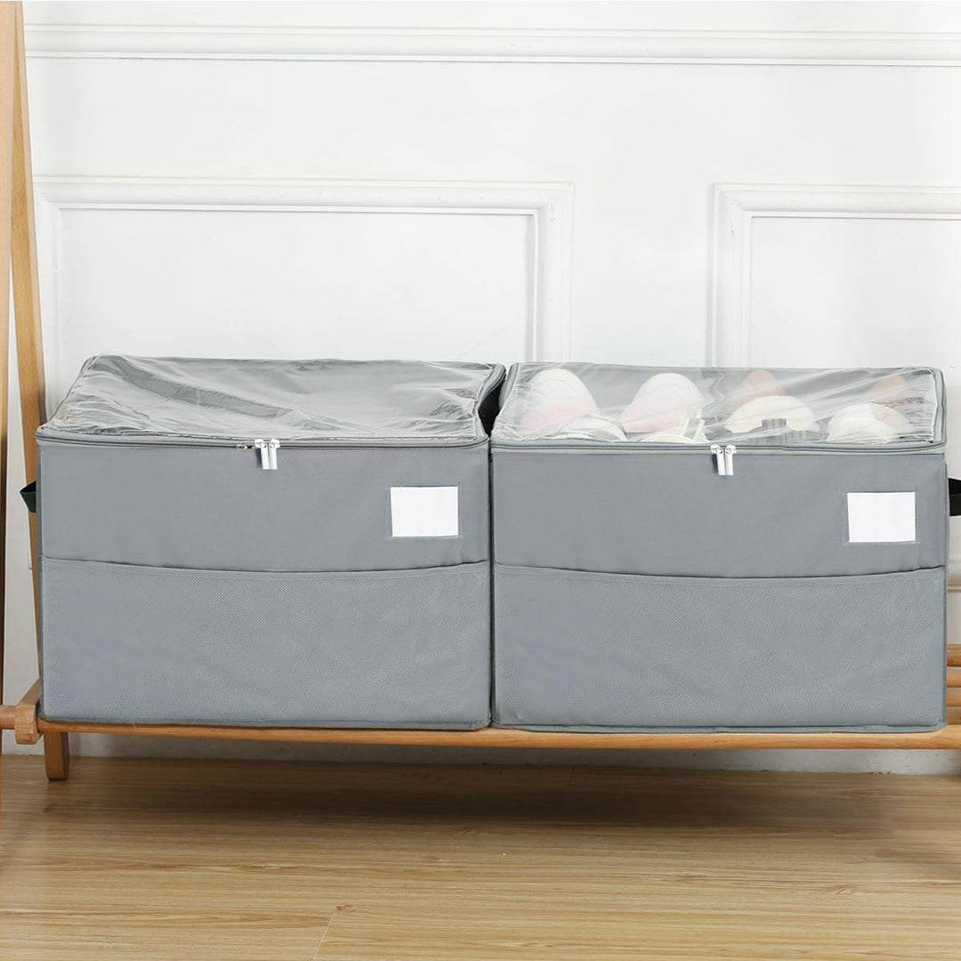 Schuhorganizer für Closet, Passt 16 Paare, grosse Schuhschrank, Schuhbox mit Durchsichtigem Deckel,