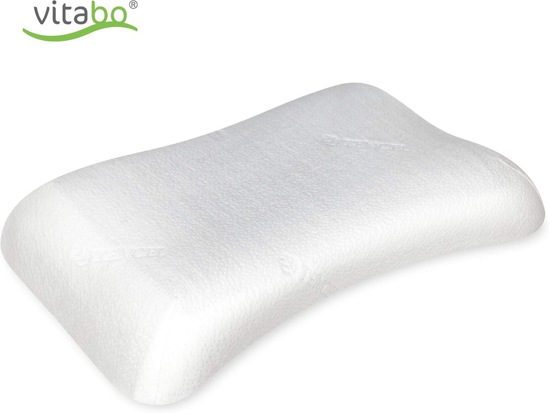 Vitabo Komfortables Kopfkissen mit kühlender Gelauflage I ergonomisches Seitenschläferkissen Nackenk