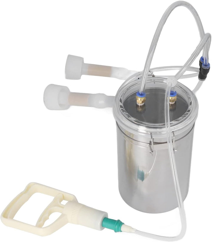 2L Milchmaschine Manueller Ziegenmelker Edelstahlflasche Tragbares Melkset, Ziegenmelkmaschine für M