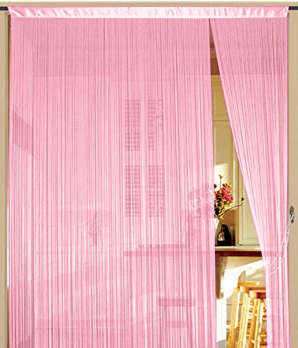 Kaikoon Fadenvorhang Fadenstore Messe B1 schwer entflammbar 90 cm x 240 cm (BxH) rosa