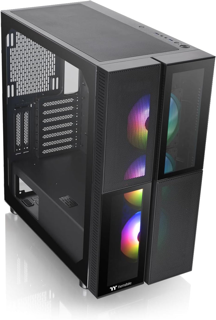 Thermaltake Versa T26 ARGB Black Mid-Tower-ATX-PC-Gehäuse Gehärtetes 4mm Glasseitenteil ATX Schwarz,
