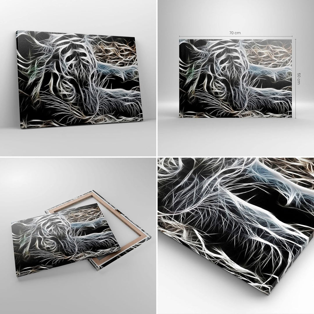 Bilder auf Leinwand Abstraktion modern Leinwandbild mit Rahmen 70x50cm Wandbilder Dekoration Wohnzim