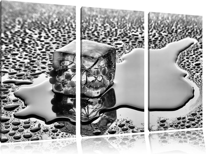 Pixxprint Beeren Eiswürfel als Leinwandbild/Grösse: 3 Teilig (120x80) / Wandbild/Kunstdruck/fertig b