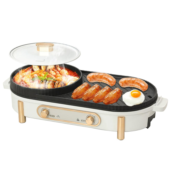 Elektrischer Hot Pot Mit Grill, 2 In 1-Elektrogrill-Hot Pot, Chinesischer Topfkocher, 220 V, 1700 W,