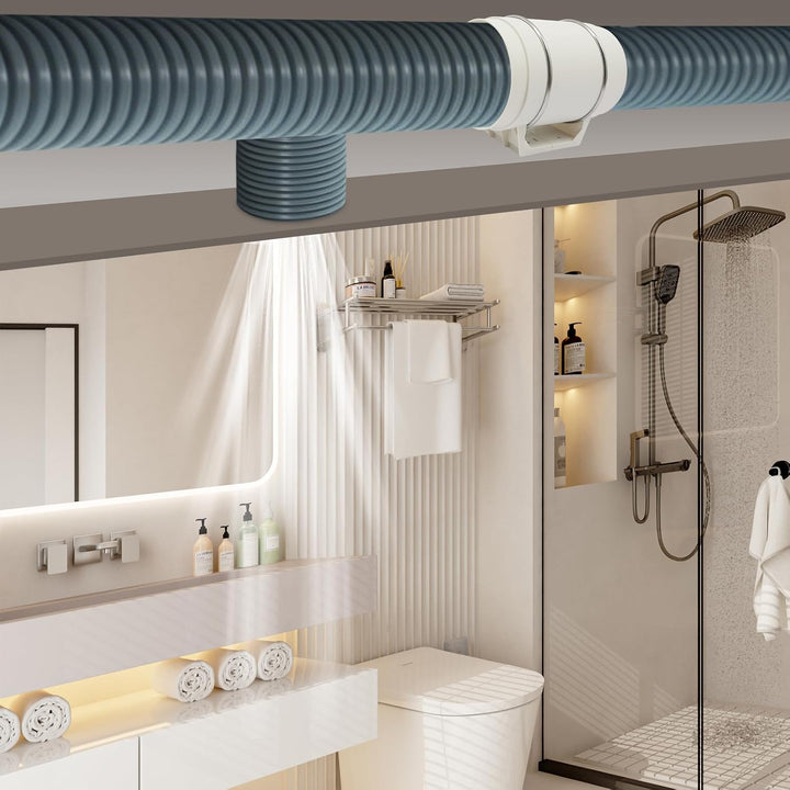 136W Rohrventilator – Inline-Abluftventilator, 900 m³/h, max. Umgebungstemperatur 60°C, 60 dB, geeig