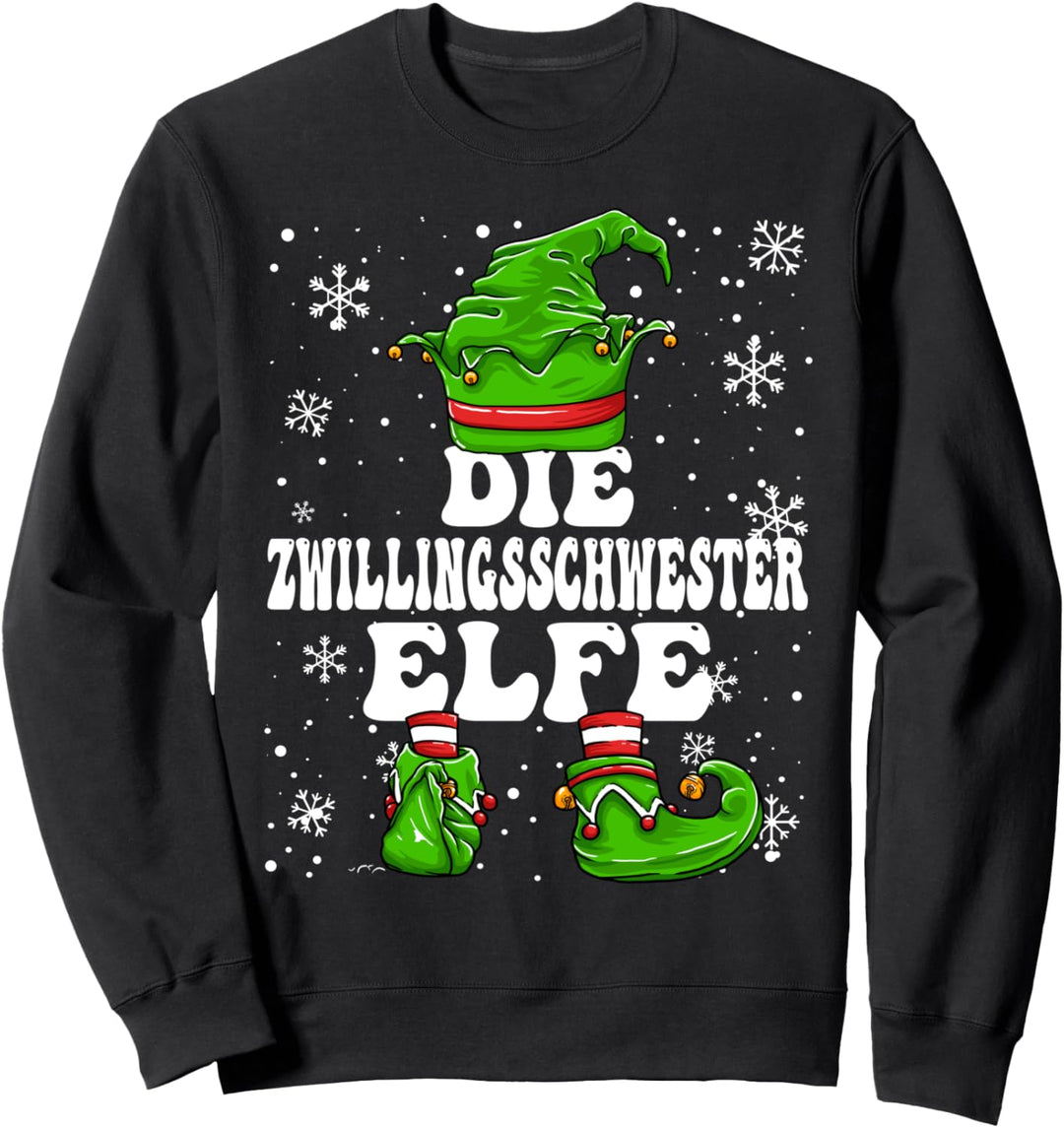 Zwillingsschwester Elfe Damen Weihnachten Elfe Zwilling Sweatshirt