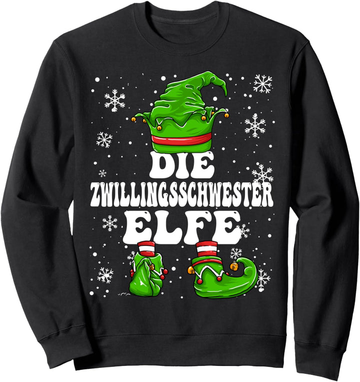 Zwillingsschwester Elfe Damen Weihnachten Elfe Zwilling Sweatshirt
